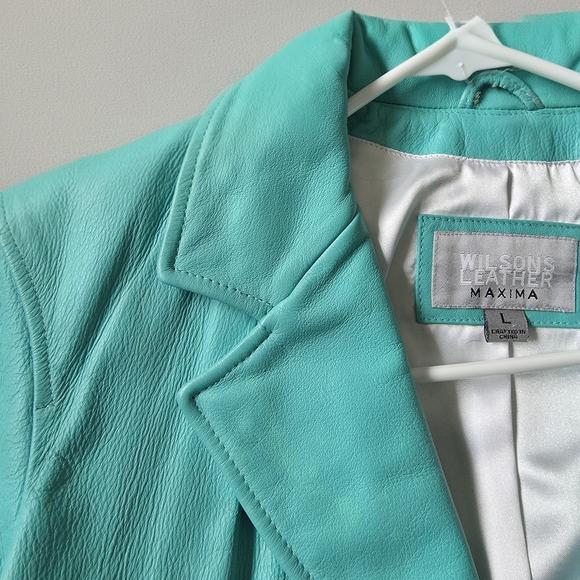 Wilsons Leather Jackets & Blazers - Wilsons Leather Women's Aqua Leather Jacket